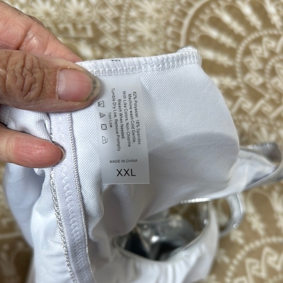 Silver Metallic Women's One Piece Swimsuit - Picture 8 of 9